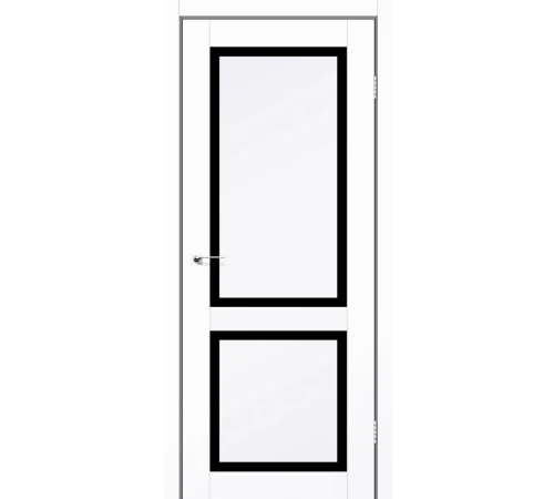 Межкомнатные Двери Darumi Doors RAMONA белый матовый Черное стекло Ламинатин