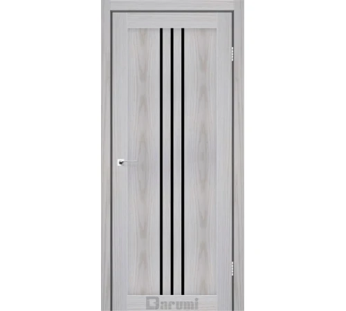 Межкомнатные Двери Darumi Doors Christi серая модрина Черное стекло Ламинатин