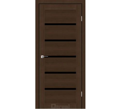 Межкомнатные Двери Darumi Doors Tina дуб честнат Черное стекло Ламинатин