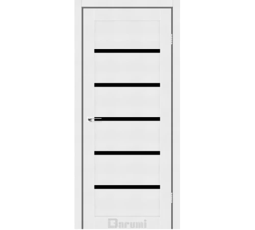 Межкомнатные Двери Darumi Doors Tina белый текстурный Черное стекло Ламинатин