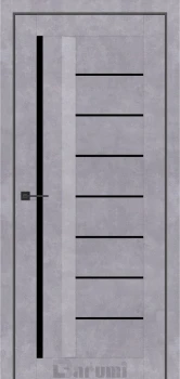 Двері Darumi Doors Floriana-01 бетон сірий Чорне скло