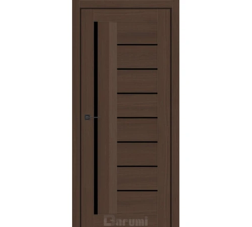 Межкомнатные Двери Darumi Doors Floriana-01 дуб карини Черное стекло Ламинатин