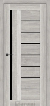 Двері Darumi Doors Floriana-01 горіх вайт рівер Чорне скло
