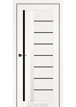 Двери Darumi Doors Floriana-01 белый мат Черное стекло