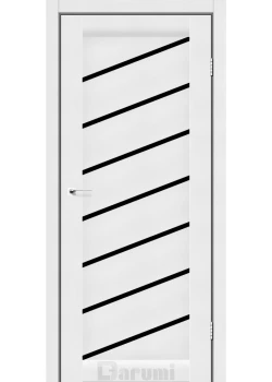Двери Darumi Doors Rosalia белый текстурный Черное стекло