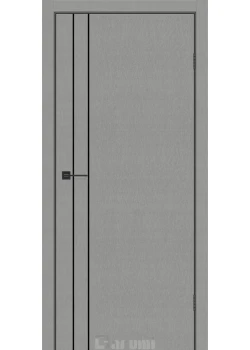 Двери Darumi Doors Plato Line PTL-05 металлический грей молдинг и торцы алюминий черный