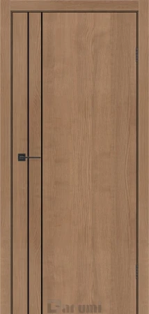 Межкомнатные Двери Darumi Doors Plato Line PTL-05 орех кендал молдинг и торцы алюминий черный Ламинатин