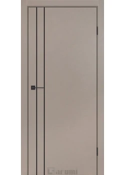 Двери Darumi Doors Plato Line PTL-05 серый краст молдинг и торцы алюминий черный