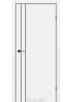 Двери Darumi Doors Plato Line PTL-05 белый мат молдинг и торцы алюминий черный