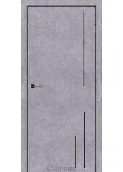 Двери Darumi Doors Plato Line PTL-06 бетон серый молдинг и торцы алюминий черный
