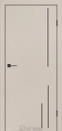 Межкомнатные Двери Darumi Doors Plato Line PTL-06 дымчатый краст молдинг и торцы алюминий черный Ламинатин