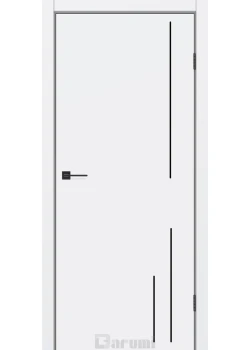 Двери Darumi Doors Plato Line PTL-06 белый мат молдинг и торцы алюминий черный