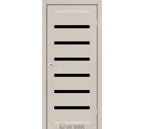 Межкомнатные Двери Darumi Doors Vela дымчастый краст Черное стекло Ламинатин