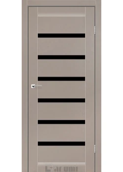 Двери Darumi Doors Vela серый краст Черное стекло
