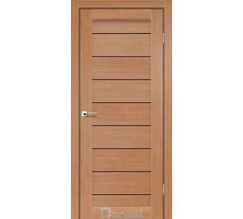 Межкомнатные Двери Darumi Doors Leona дуб натуральный Черное стекло Ламинатин