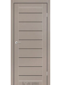 Двери Darumi Doors Leona серый краст Черное стекло
