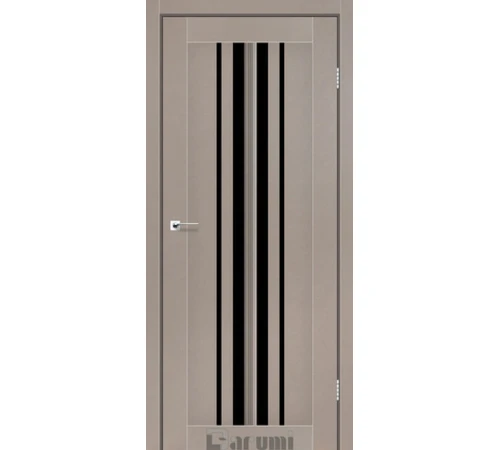 Межкомнатные Двери Darumi Doors Prime серый краст Черное стекло Ламинатин