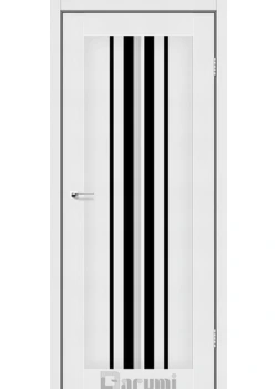 Двери Darumi Doors Prime белый текстурный Черное стекло