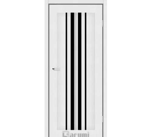 Межкомнатные Двери Darumi Doors Prime белый текстурный Черное стекло Ламинатин