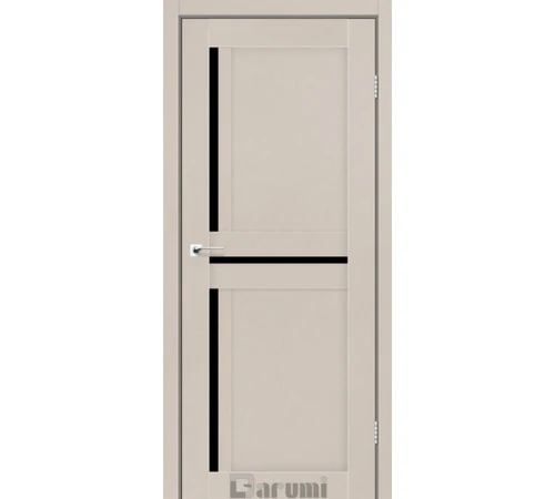 Межкомнатные Двери Darumi Doors Next дымчастый краст Черное стекло Ламинатин