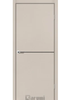 Двери Darumi Doors Plato Line PTL-03 дымчастый краст (декор с алюминия черного цвета)