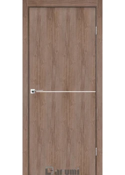 Двери Darumi Doors Plato Line PTL-03 орех бургун (декор с алюминия цвета никель)