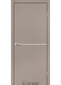 Двери Darumi Doors Plato Line PTL-03 серый краст (декор с алюминия цвета никель)