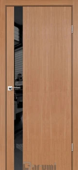Двері Darumi Doors Plato Line PTL-04 дуб натуральний Чорне скло
