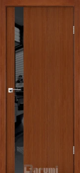 Двері Darumi Doors Plato Line PTL-04 горіх роял Чорне скло