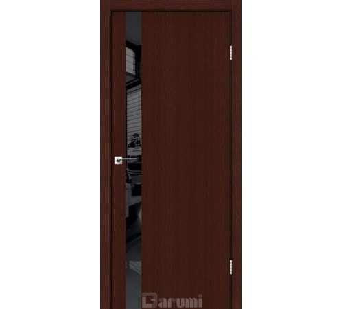 Міжкімнатні Двері Darumi Doors Plato Line PTL-04 венге панга Чорне скло Ламінатин