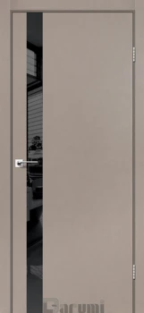 Двері Darumi Doors Plato Line PTL-04 сірий краст Чорне скло