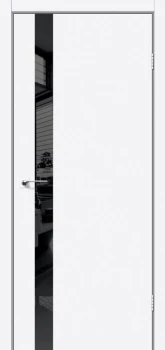 Двері Darumi Doors Plato Line PTL-04 білий матовий Чорне скло