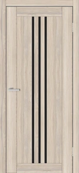 Двері Europe Doors Люксембург PVC Чорне скло