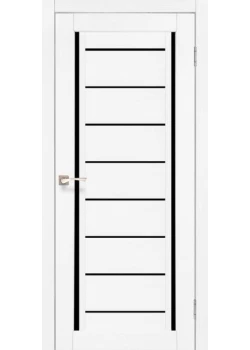 Двері Korfad Venecia Deluxe VND-01 Ясен білий Чорне скло