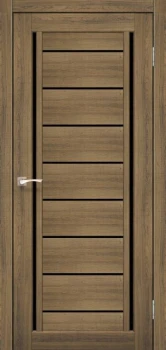 Двери Korfad Venecia Deluxe VND-01 дуб браш Черное стекло