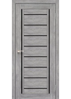 Двери Korfad Venecia Deluxe VND-01 эш вайт Черное стекло