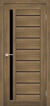 Двери Korfad Venecia Deluxe VND-02 дуб браш Черное стекло