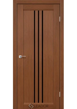 Двери Leador Doors Verona браун Черное стекло