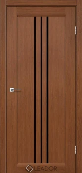 Двери Leador Doors Verona браун Черное стекло