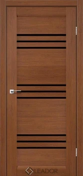 Двери Leador Doors Sovana браун Черное стекло