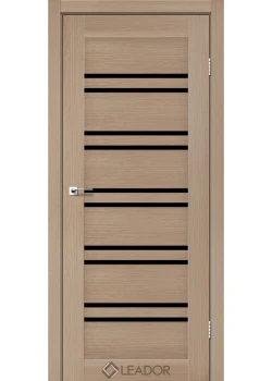 Двери Leador Doors Sicilia дуб мокко Черное стекло