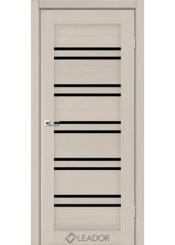 Двери Leador Doors Sicilia дуб латте Черное стекло