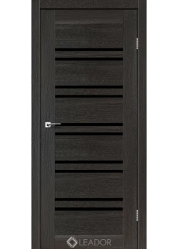 Двери Leador Doors Sicilia дуб саксонский Черное стекло