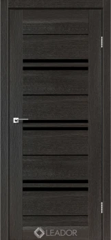 Двери Leador Doors Malta дуб саксонский Черное стекло