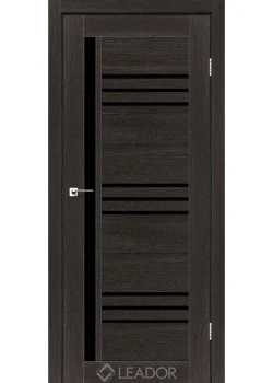 Двери Leador Doors Compania дуб саксонский Черное стекло