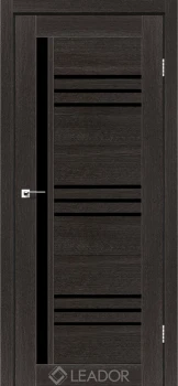 Двері Leador Doors Compania дуб саксонський Чорне скло