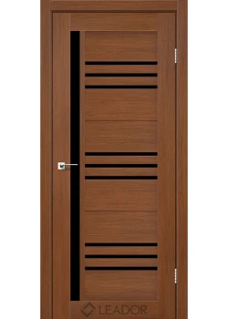 Двери Leador Doors Compania браун Черное стекло
