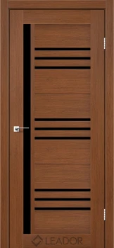 Двері Leador Doors Compania браун Чорне скло