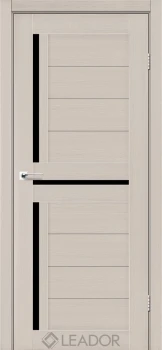 Двері Leador Doors Lazio дуб латте Чорне скло