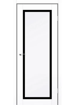 Двери Leador Doors OSTIA белый матовый Черное стекло
